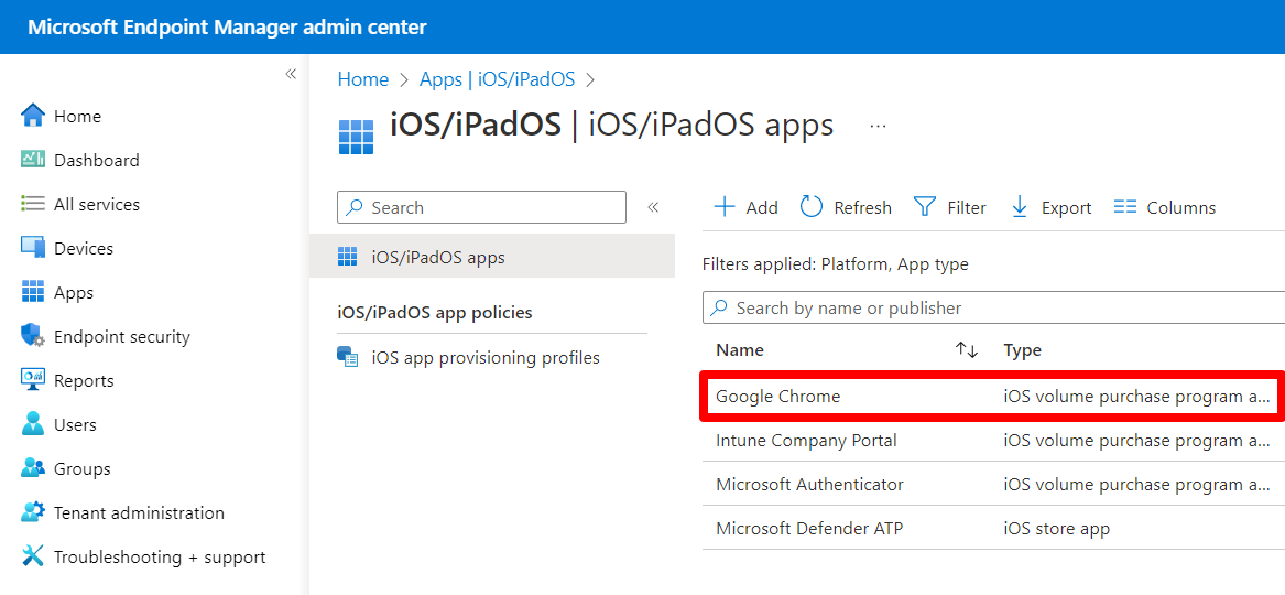 iOS/iPadOS: Intune - Creating a Per-App VPN Profile with Certificate ...