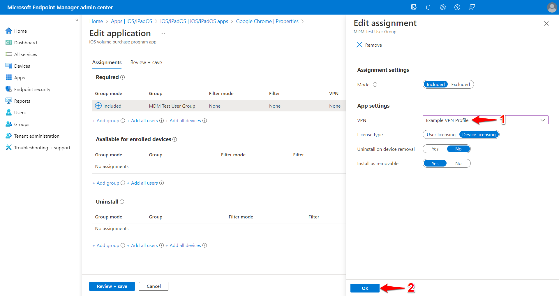 iOS/iPadOS: Intune - Creating a Per-App VPN Profile with Certificate ...