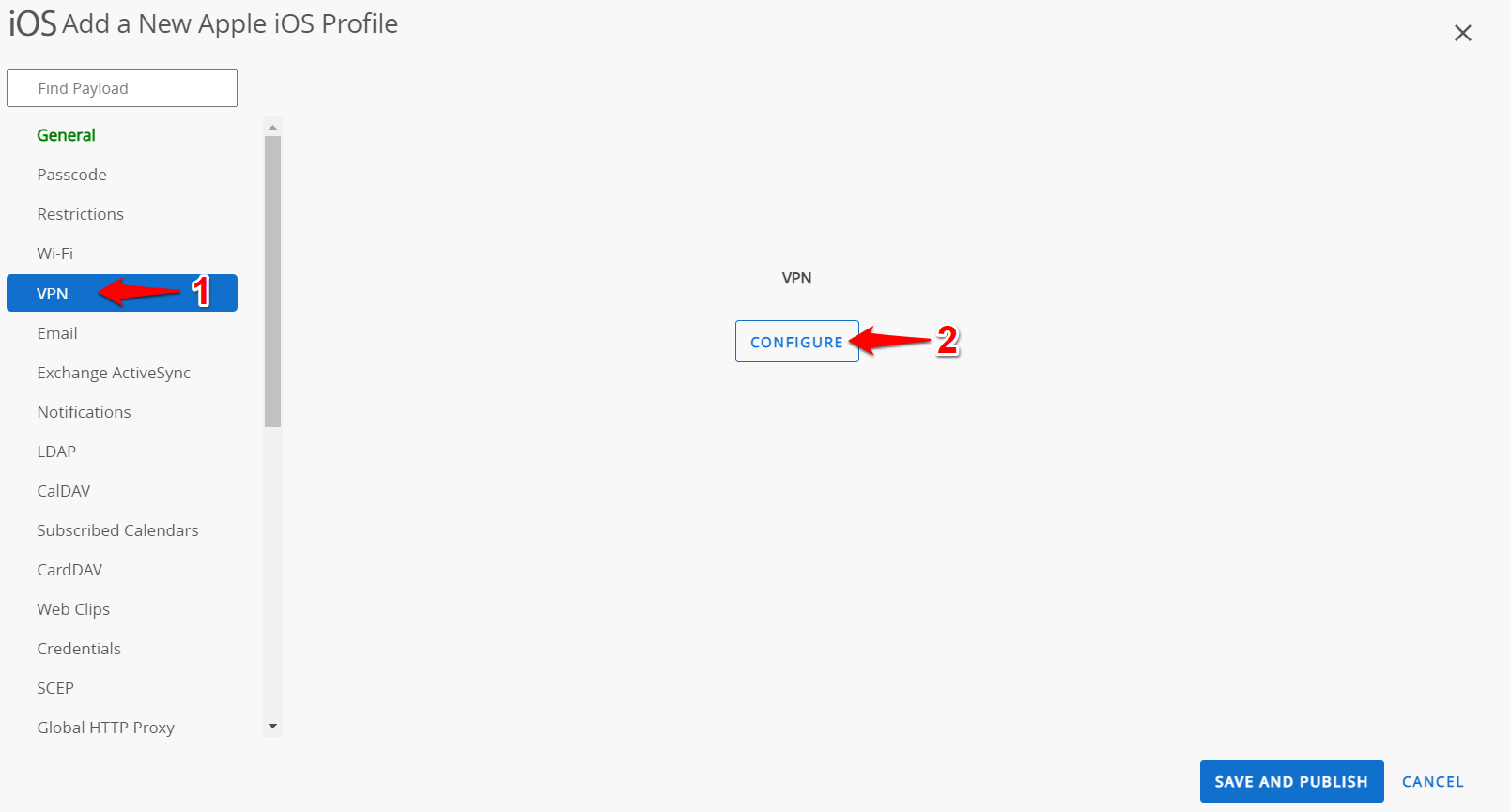 iOS/iPadOS: Workspace ONE - Creating a User Initiated VPN Profile with ...