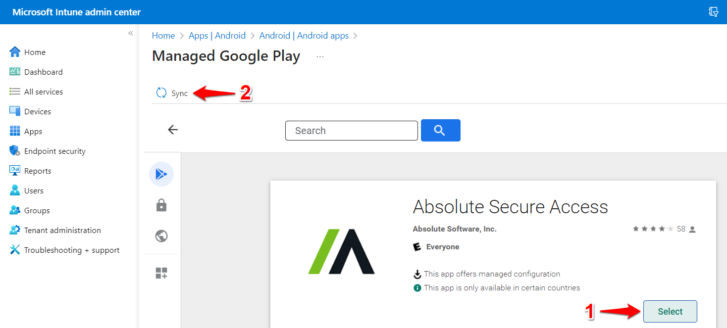 Android: Intune - Deploying Absolute Secure Access