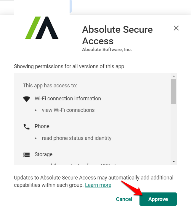 Android: Workspace ONE - Deploying Absolute Secure Access