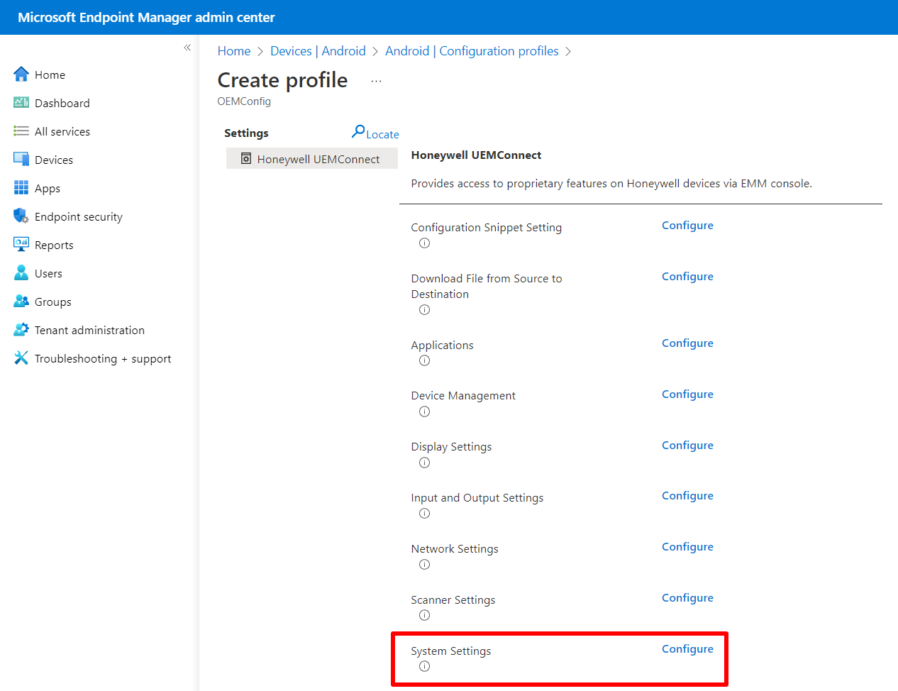 Intune: Android - Using Honeywell UEMConnect to Set Draw Over Other ...