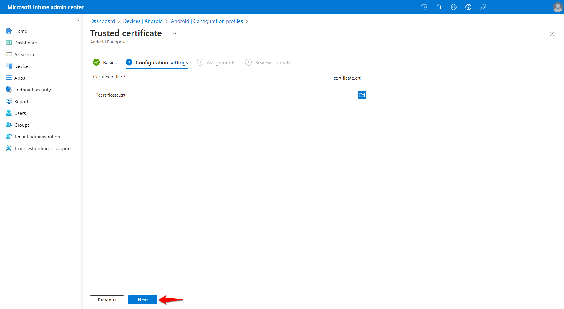 Android: Intune - Preparing an Android Device for Use with Secure Web ...