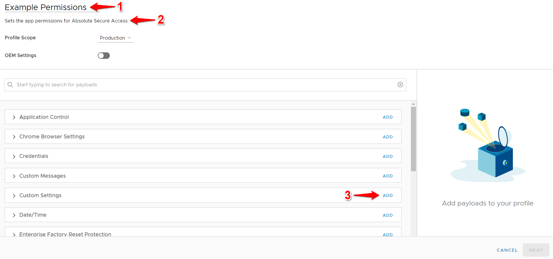Android: Workspace ONE - Setting Permissions for Absolute Secure Access