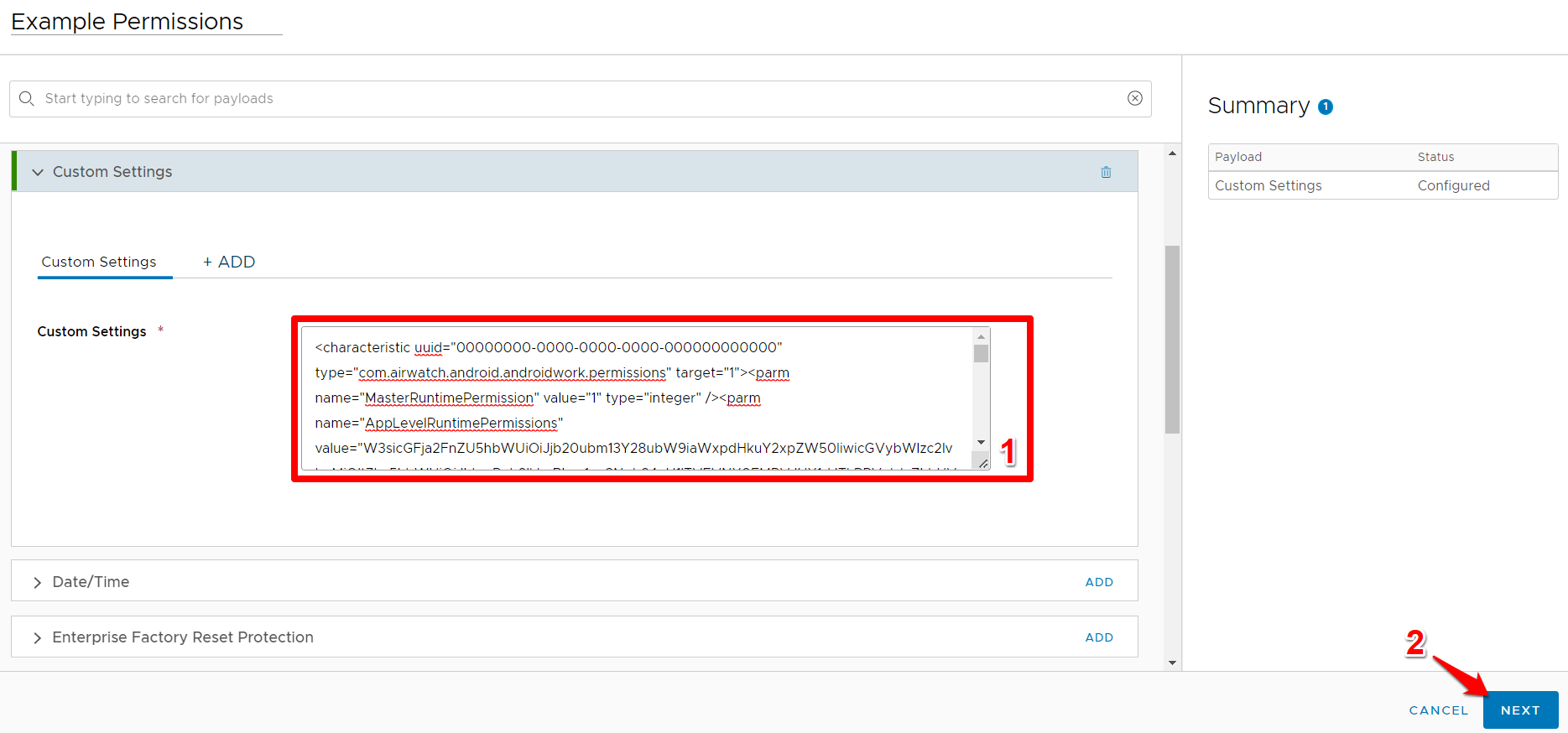Android: Workspace ONE - Setting Permissions for Absolute Secure Access