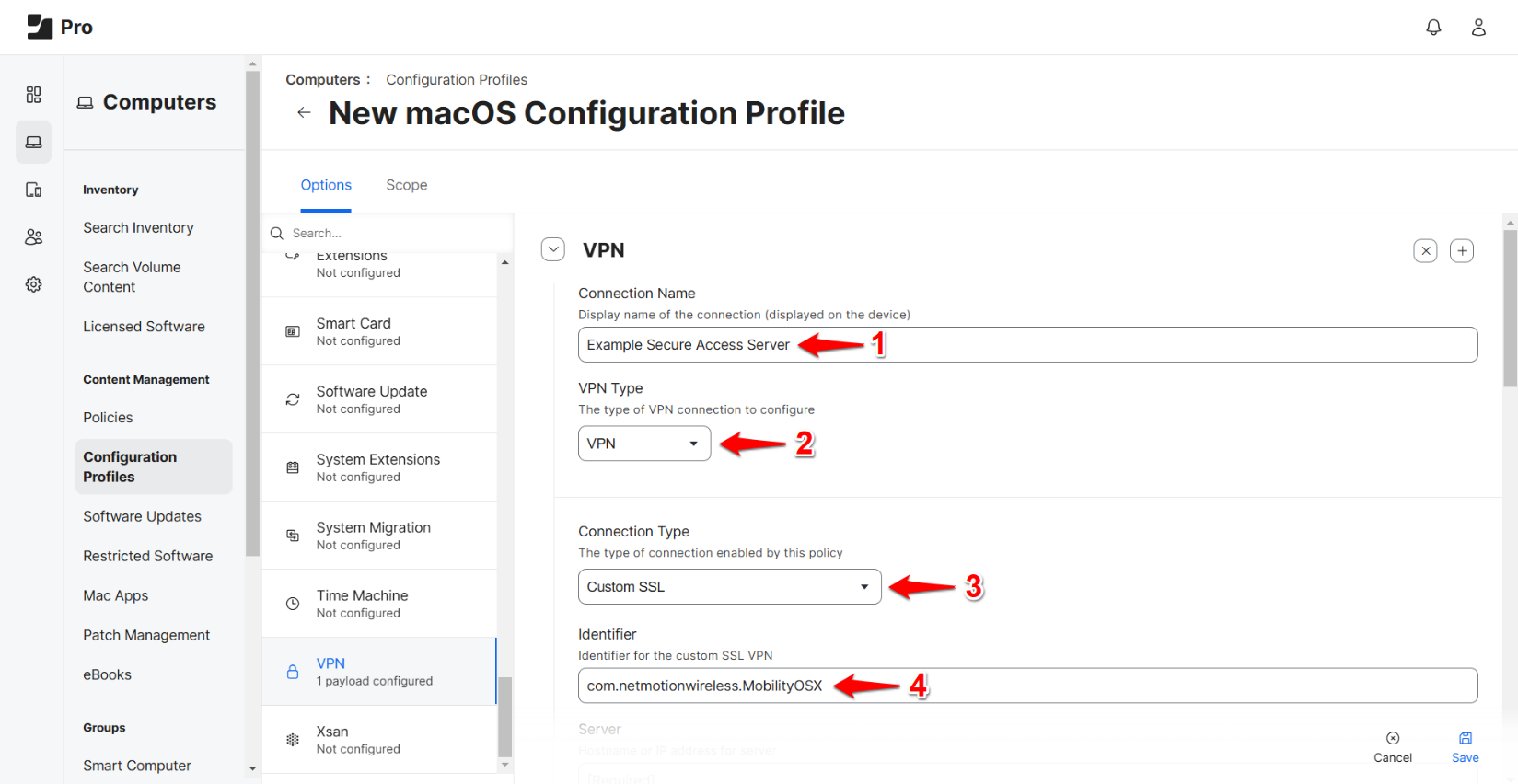 macOS: Jamf Pro - Creating a VPN Profile for the Absolute Secure Access ...