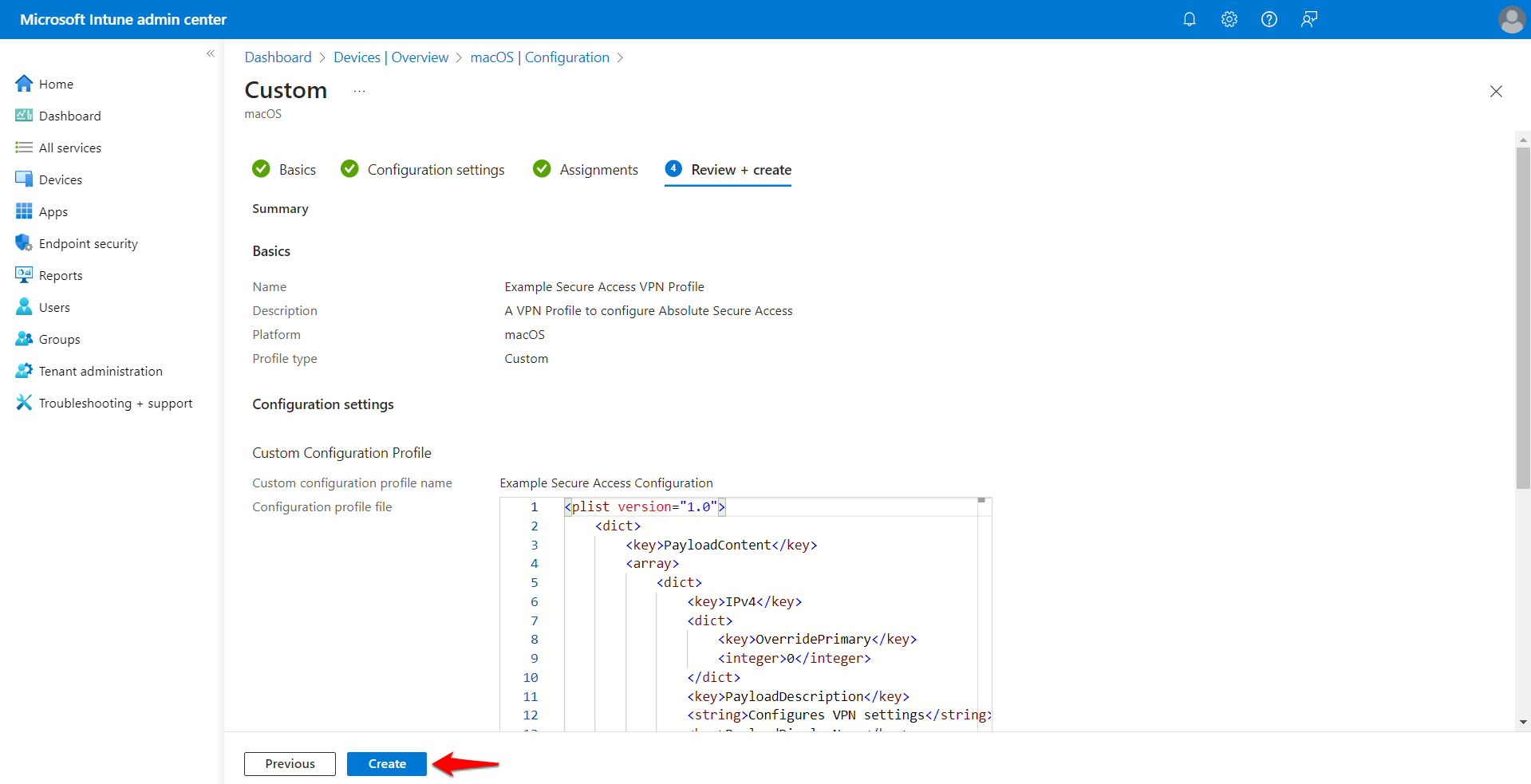 macOS: Intune - Creating a VPN Profile for the Absolute Secure Access ...