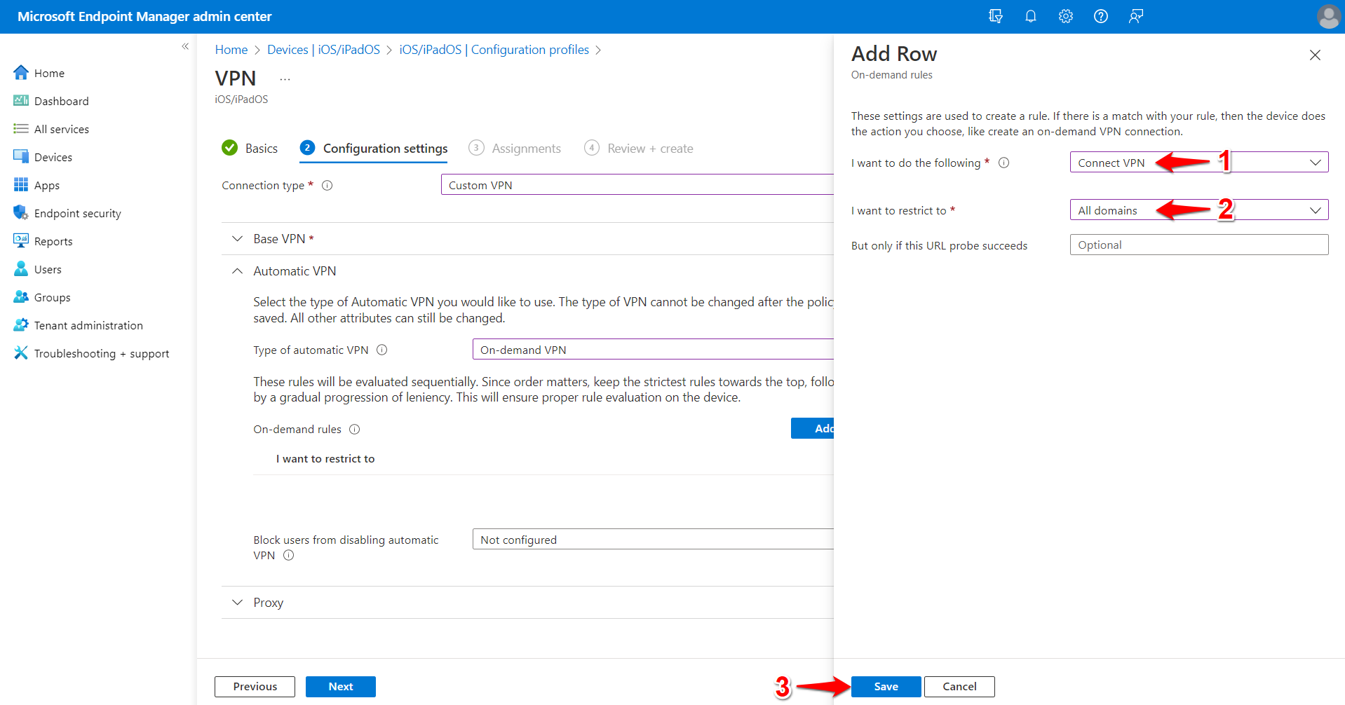 iOS/iPadOS: Intune - Creating an On Demand VPN Profile with Certificate ...