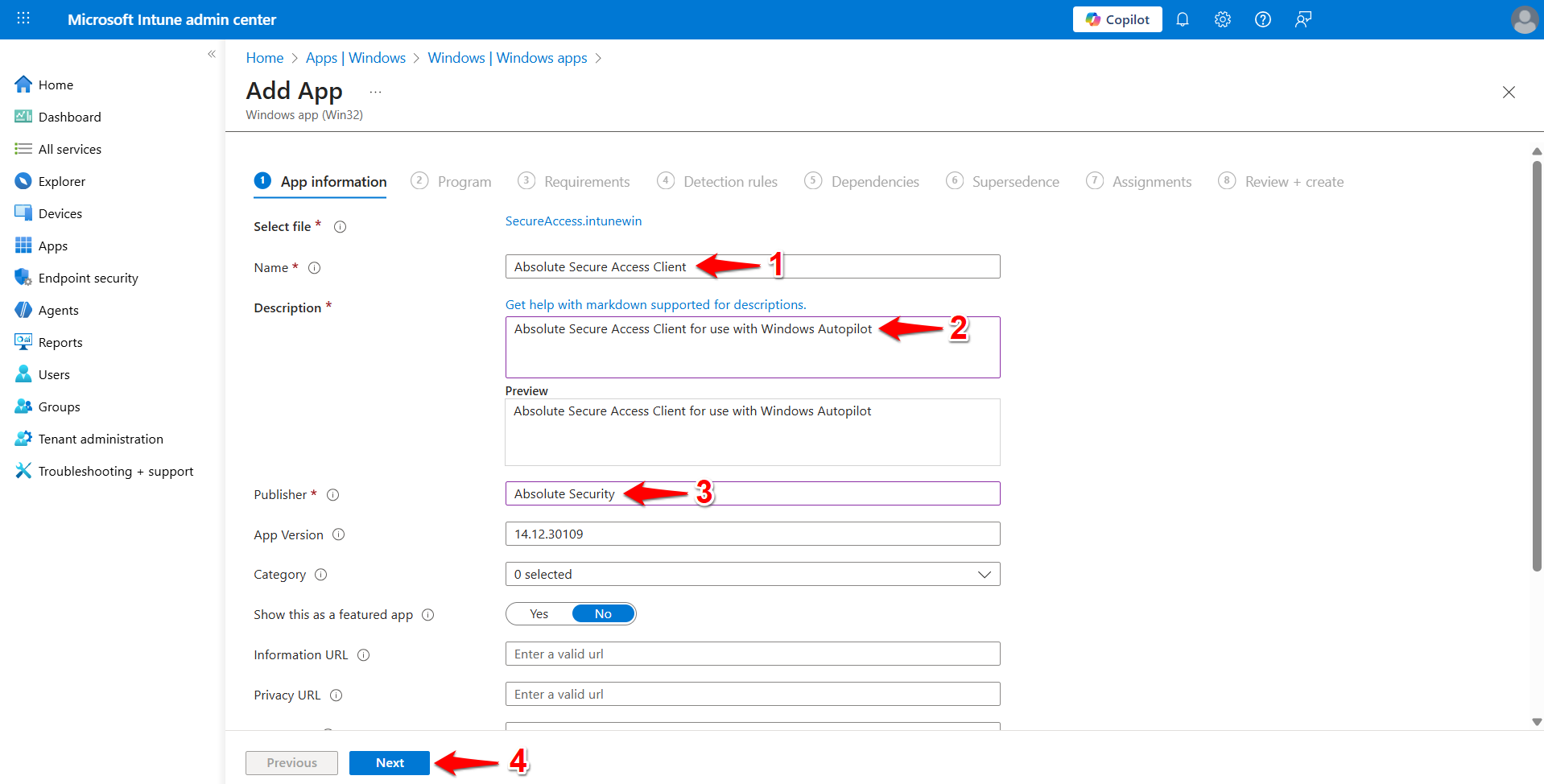 Windows: Intune - Configuring Absolute Secure Access for use with ...